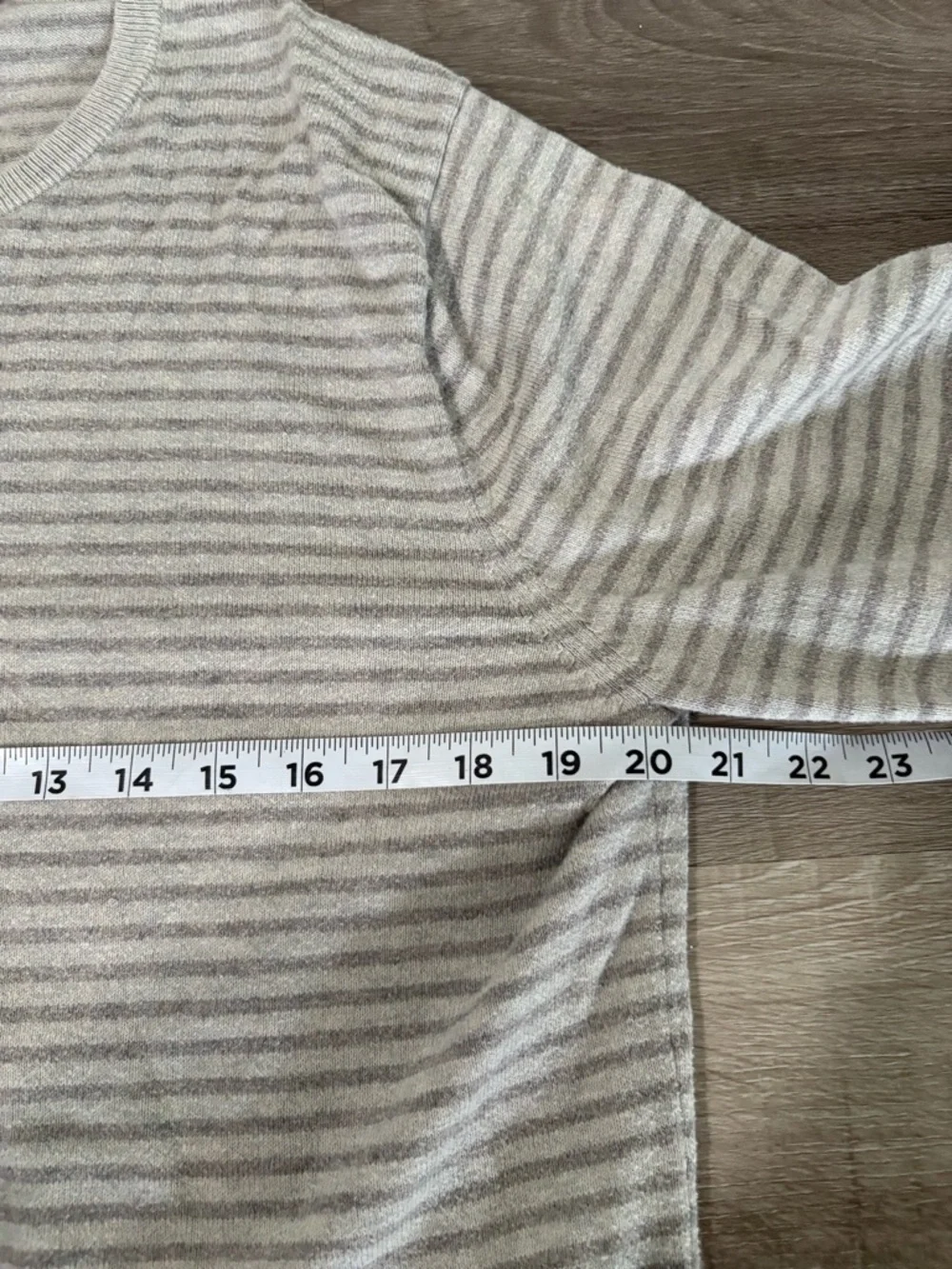 J. Crew Men’s Striped Crewneck Sweater in Light Gray & Cream
